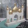 Ramadans Eid Home Decorations Gold and White Mosque Tower Islamic Eid Mubarak Decors Table Ornament Gift for Women Men