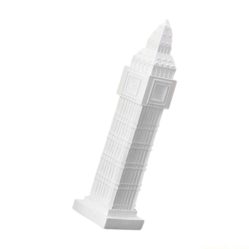 QX2E Leaning Tower of Big Bens Statue Architecture Sculpture Collectible Figurine
