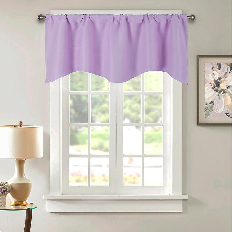 Blackout Valance Curtain High Density Polyester Solid Color Window Treatment Room Darkening Pelmet Modern Header for Windows and Doors