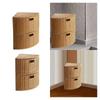 Corner Storage Basket Fan Shape 2 Tier Versatile Stackable Wardrobe Organizer Woven Organizer Dustproof Lid for Office Magazines