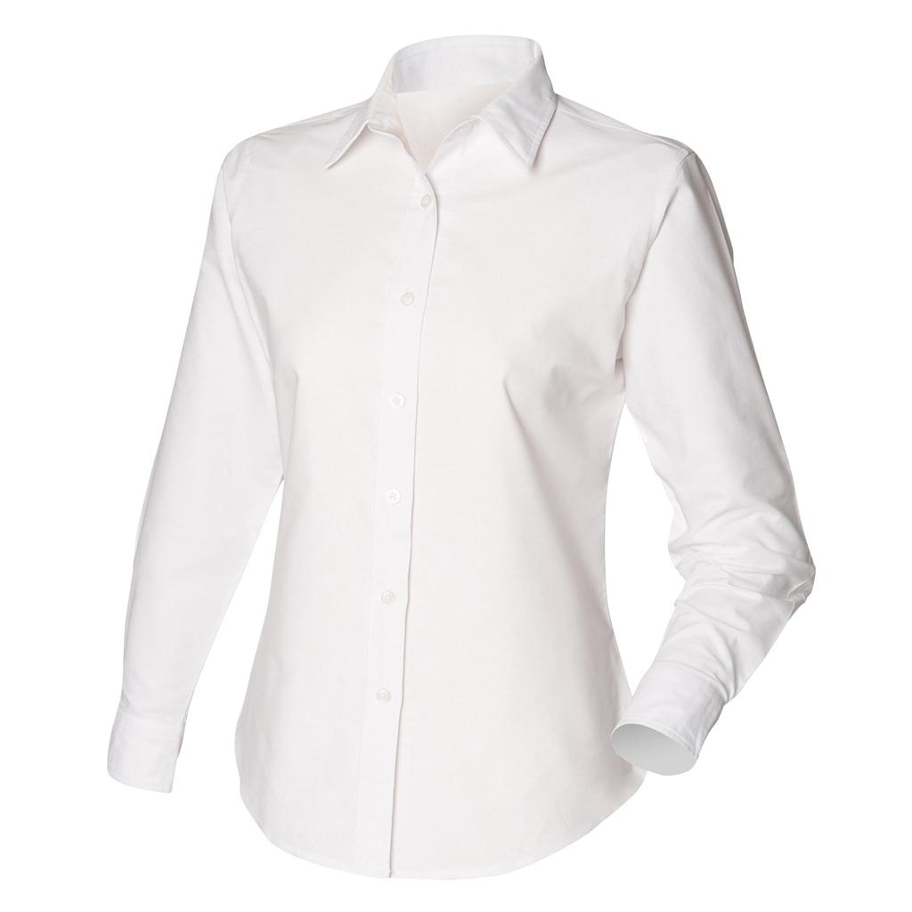 Henbury Womens/Ladies Long Sleeved Classic Oxford Work Shirt