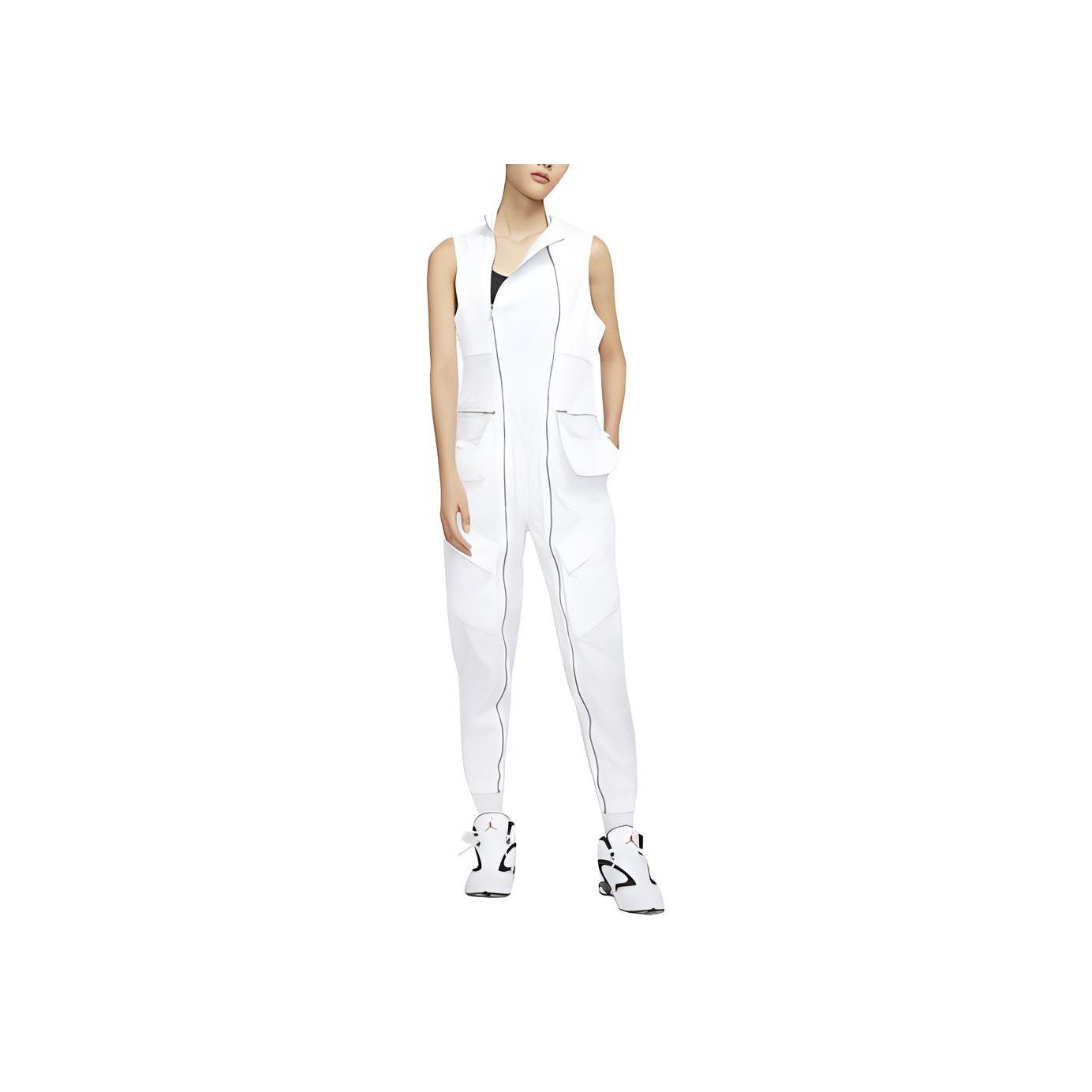 Jordan Casual Letter Pattern Stand Collar Zipper Jumpsuit Women jumpsuit CU6316-100 2XL