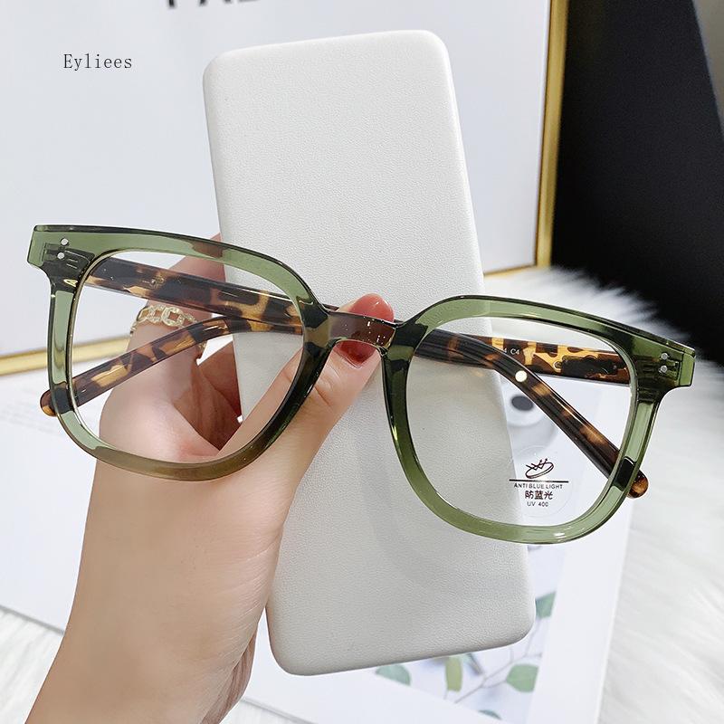Green Leopard Frame Clear Lens Glasses Square Myopia Nerd Spectacles Degree -1.0 -2.0 To -4.0 Gafas De Lectura Mujer Óculos
