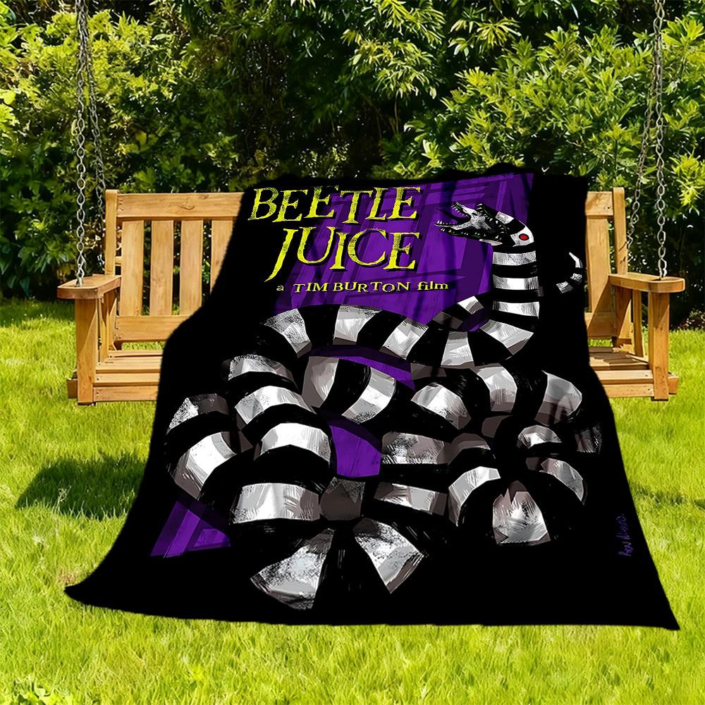 

1PC Beetlejuice Outdoor Blanket Lightweight Flannel, Soft & Warm, All-Season Use for Sofa, Outdoor, Camping, Living Room, Office070 130x150cm