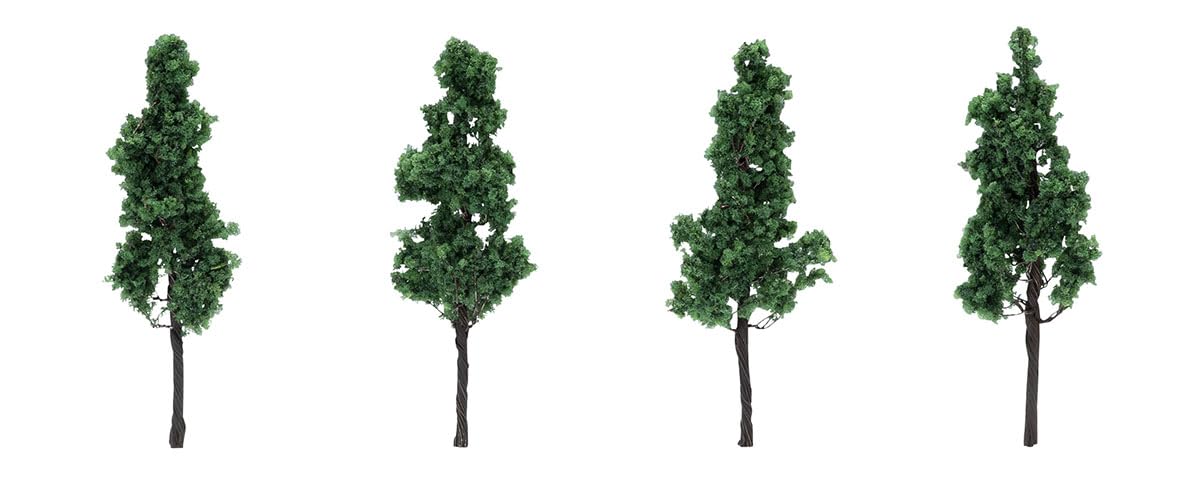 

TOMYTEC TOMIX N Gauge Conifer Trees, Deep Green, Set of 4, Diorama Accessories 8208