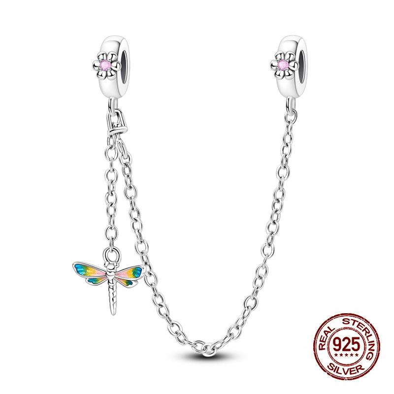 Compatible With 3MM Authentic Bracelets copper Colorful Dragonfly Flower Gem Butterfly Charm Bead Charms Bead Charms Fine Do It Yourself Jewellery Mak