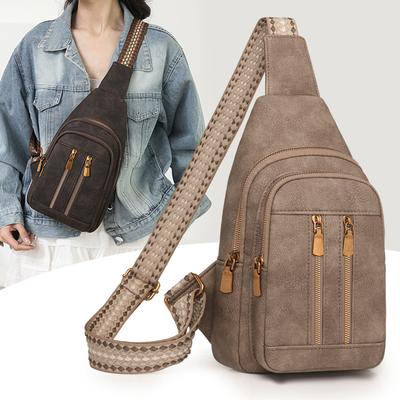 Suure Mahutavusega Retro Rinnakott Naiste Õla Crossbody Kott Commuter PU Rinnakott
