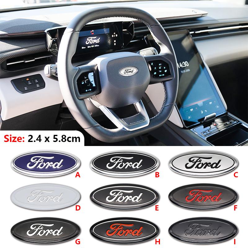 Lczbn5 58x22mm Car Steering Wheel Sticker Aluminum Alloy Logo 5.8cm For Ford Ranger Mondeo Ecosport Edge Focus Mk4 Escape Kuga Fusion