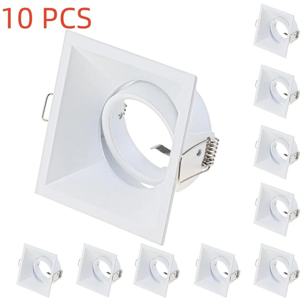 LED Downlight Ceiling Light Fixtures Square Recessed MR16 GU10 Fixture White Black Adjustable LED Ceiling Spot Light Frame