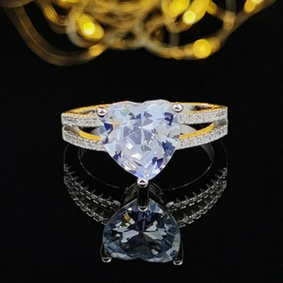 European & American Fashion Ring: Square Colored Diamond, Women's Daily/Wedding/Banquet R4898