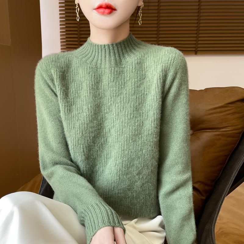 Women's cashmere sweater Qinghe cashmere 30% cashmere 70% wool autumn and winter pullover warm and fashionable