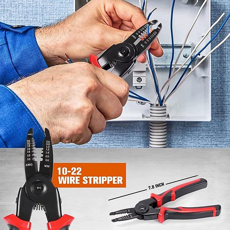 5 IN 1 Multifunctional Pliers Set Quick Change Pliers Head with Wire Pliers Scissors Cable Cutter Wire Stripper Crimping Pliers