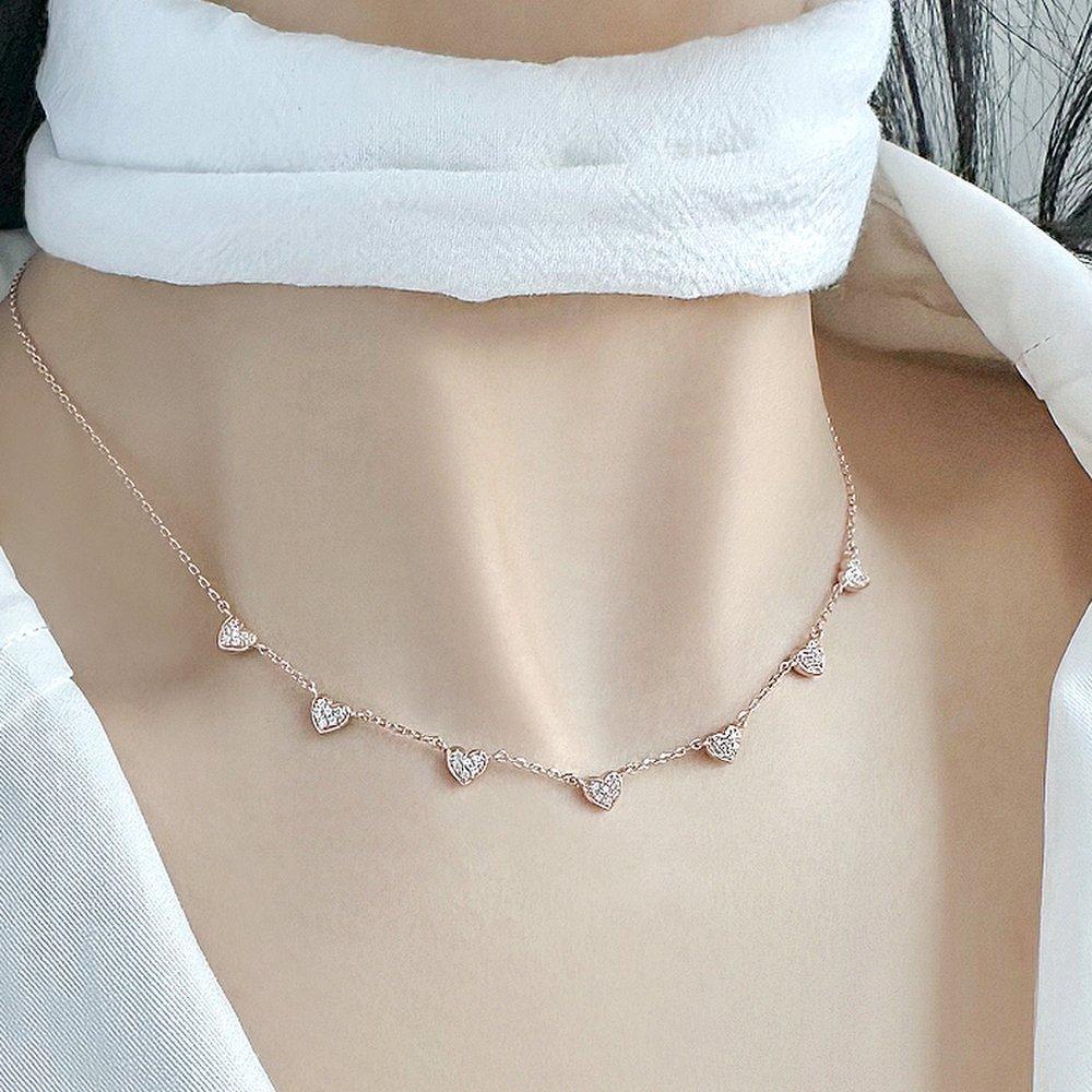 [Luvre Paris] Charlotte Heart Reversible Necklace in Pink Gold