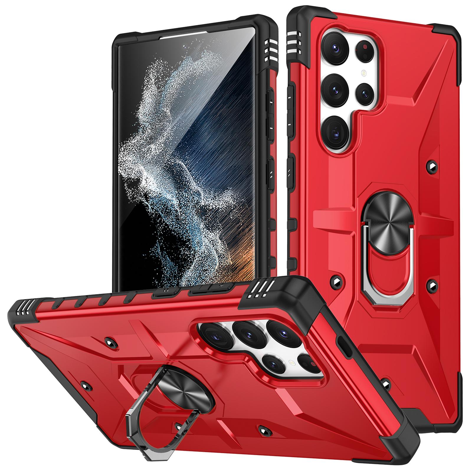 

For Samsung Galaxy S25 Ultra Case PC+ TPU Anti-Drop Phone Cover with Ring Kickstand C