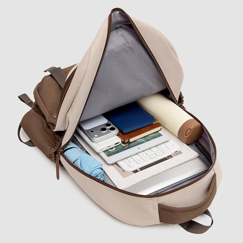 Color Block Backpack Student Lightweight Schoolbag Large Capacity Men's Outdoor Backpack