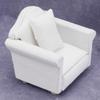 1:12 Dollhouse White Sofa Set - 3-Piece Mini Furniture with Cushions for ob11