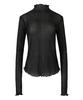 LUNECAVE Midnight Pleated Long Sleeve T-Shirt