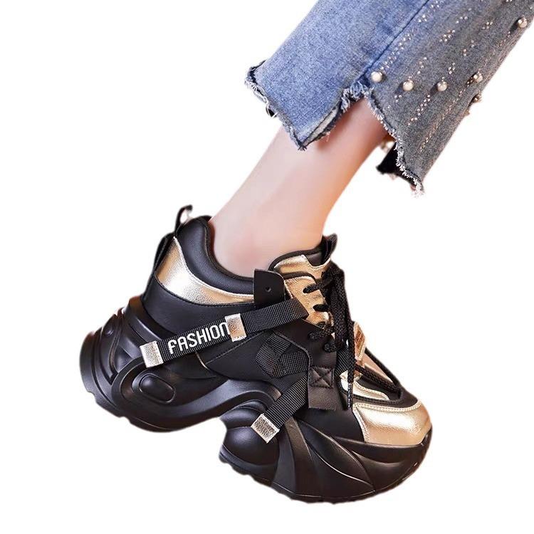 Inner Height Increase Dad Shoes Women's Autumn New Shorty Le Platform Shoes Retro Sports Shoes Velvet Women's Shoes Are Not Tired