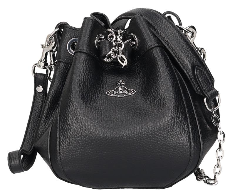 Vivienne Westwood PU Grain Small Bucket 4C030004W S000D N403 Shoulder Bag Bag, Black,