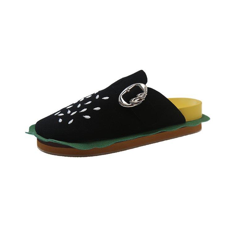 

Модные креативные мультяшные тапочки-бокенки для мужчин и женщин, лето 2025, новая коллекция, на толстой подошве, удобные, повседневные, ленивые шлепанцы 35 чёрный