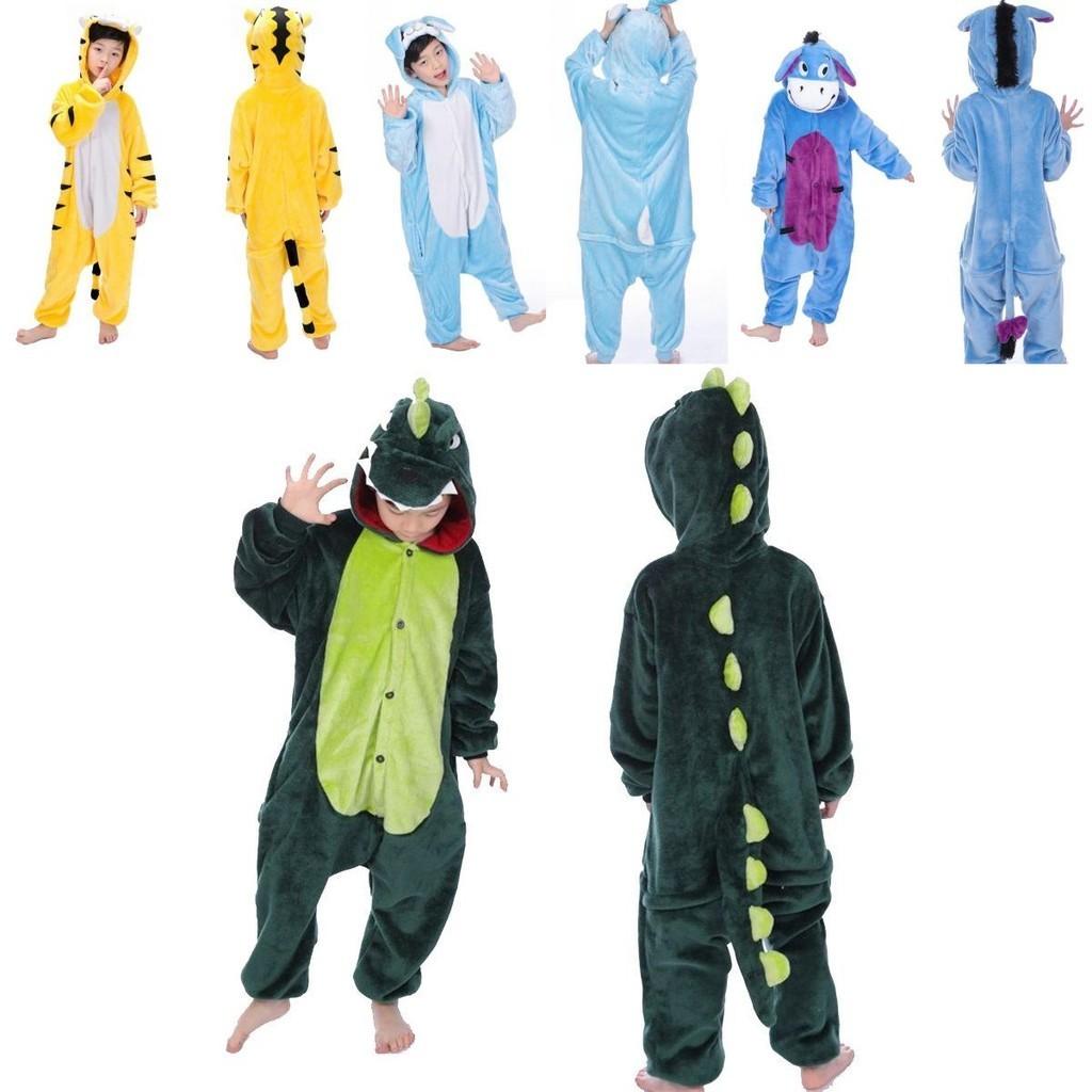 Stylish Animal Flannel Onesie Pajamas For Kids Soft Sleepwear Perfect For Home Lounging