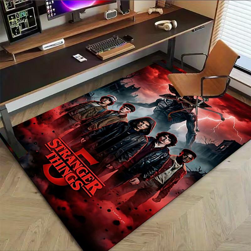 1pc Stranger Things Season Carpet for Playroom Bedroom Living Room Sofa Home Decor,kids Game Area Rug Non-slip Floor Mat Y72977