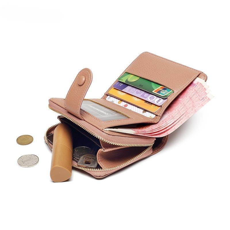 New Zipper Women Wallets Simple Buckle Coin Purses Large Capacity Card Holder Wallet Fashion Lychee Pattern Multi Card Wallet