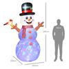 Large Snowman, 2.40 M, Christmas Decoration, with LEDs, Self-Inflating, Polyester