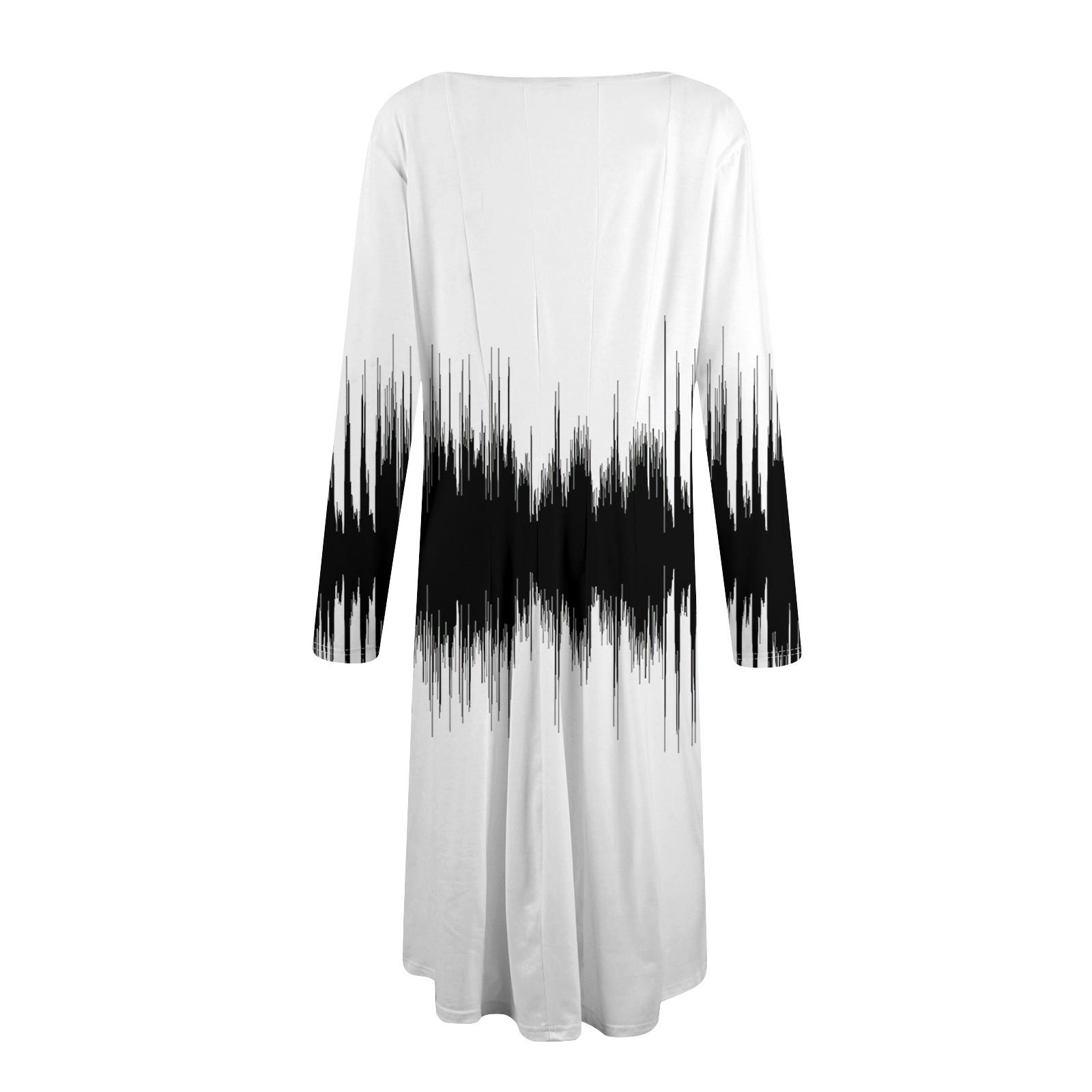 Женское повседневное модное платье миди с круглым вырезом и длинными рукавами XL золотой — фото 4