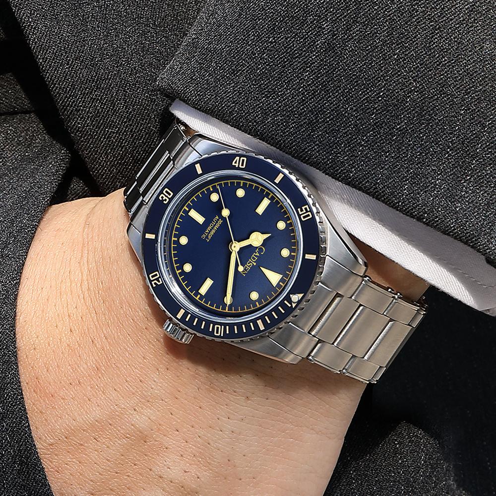 Cadisen 8206 Neue Top-Marke, Luxus-Herrenuhr mit Box, 200 m wasserdicht, automatische Herren-Mechanische Uhren