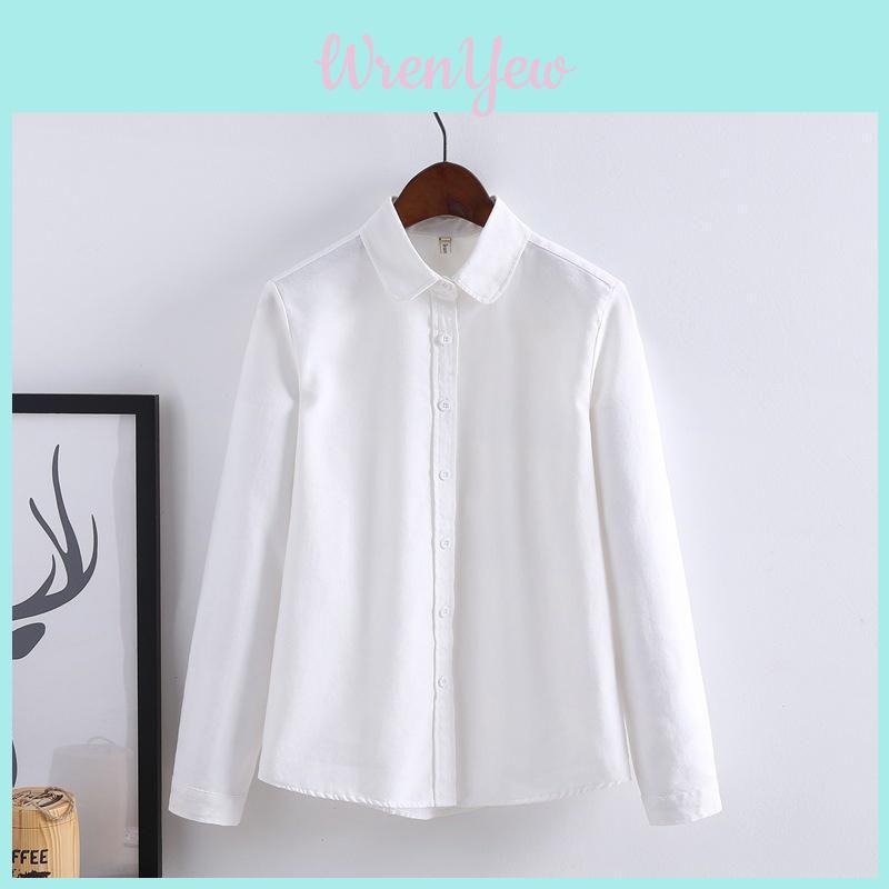 Luxurious Long Sleeved Cotton Oxford Leisure Shirt For Women In Vibrant Colors