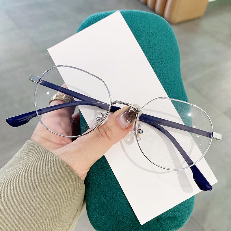 Fashion Brand Myopia Glasses Polygonal Semi Circular Frame Anti Blue Light Photochromic Eyewear for Women Men