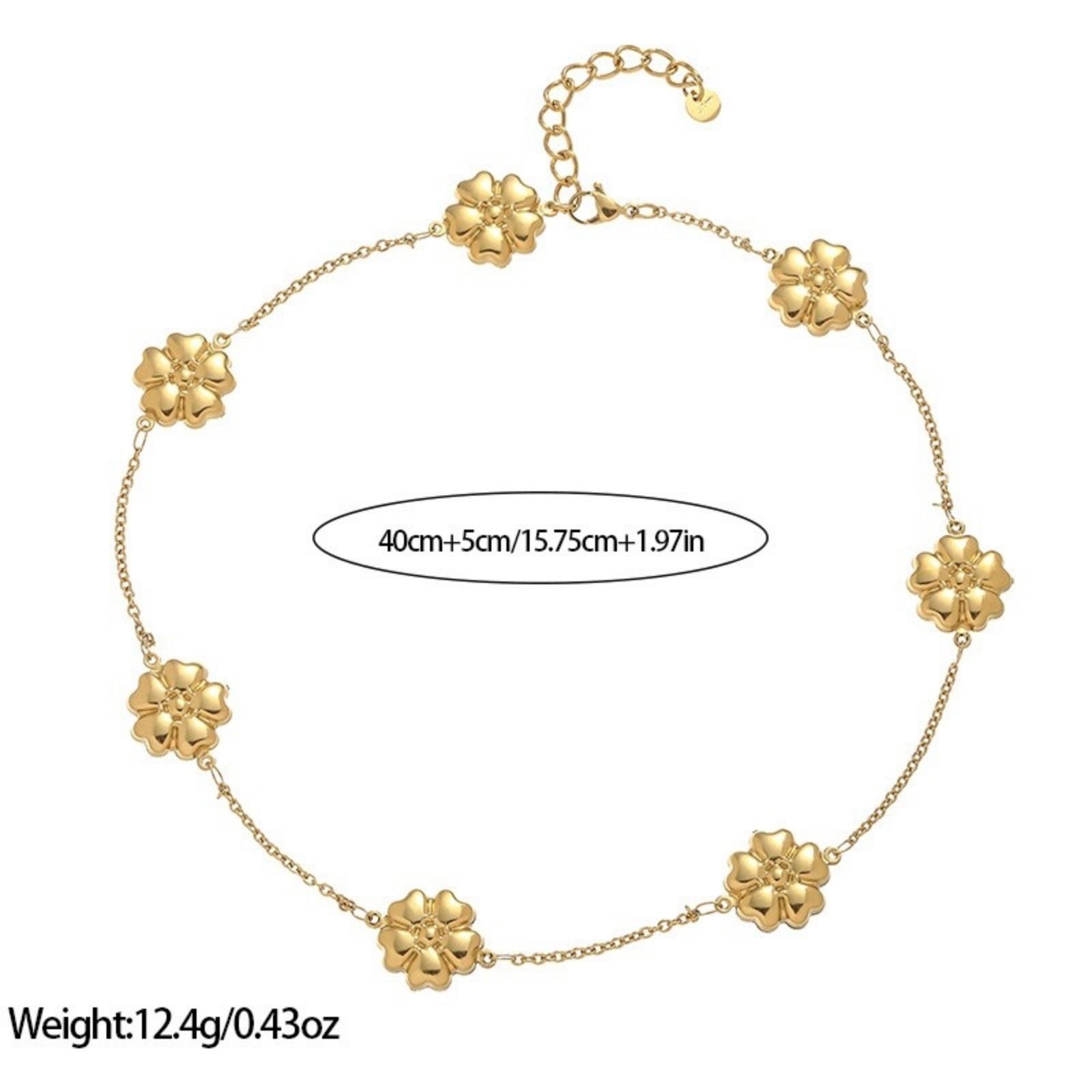 Doreen Box 1pc Gold Plated Necklace Stainless Steel Heart Shell Connectors Chain Necklace For Women Exquisite Gift 40cm + 5cm