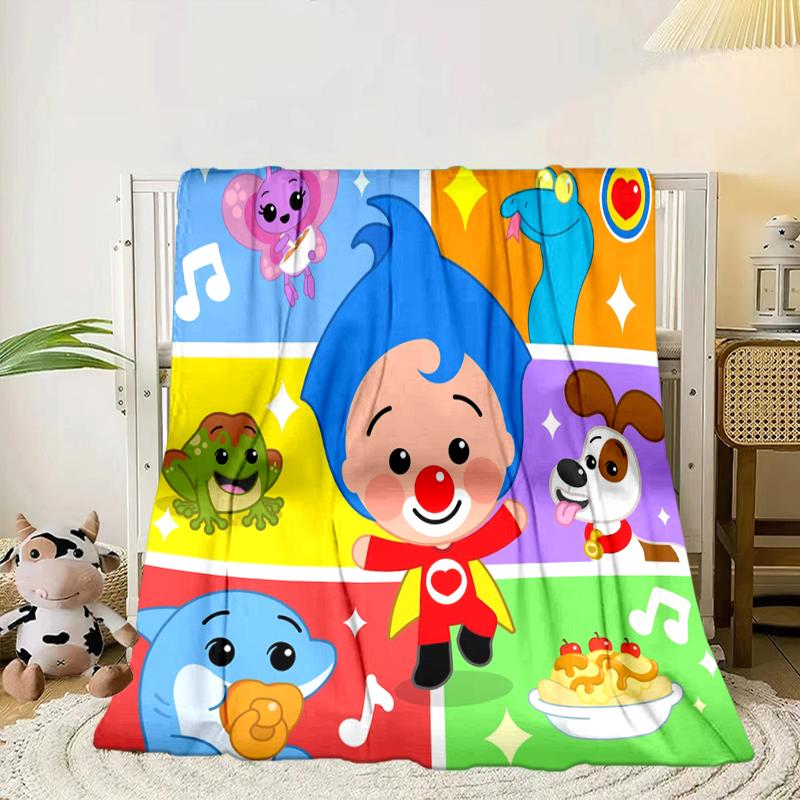 Happy Plim Friends Blanket Flannel Blanket for bed, sofa, Camping, Hiking, Picnic Essentials, gift for family Fan gifts