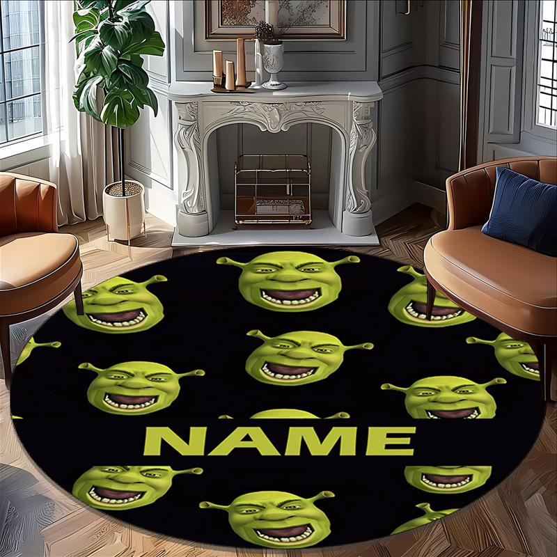Customizable S-Shrek3 Round Non-Slip Carpet - Ideal for Garden, Picnic, Office, Perfect for Decoration, Suitable For All Seasons