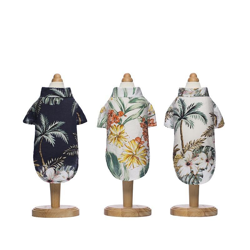 Pet clothes summer dog large dog Hawaiian beach casual shirt human dog parent-child clothing breathable fashion