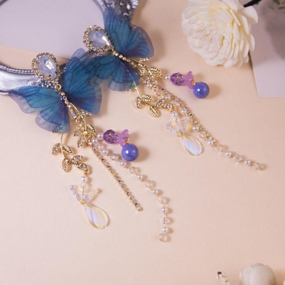 Korean Style Butterfly Drop Earrings Elegant Jewelry Accessories  Women