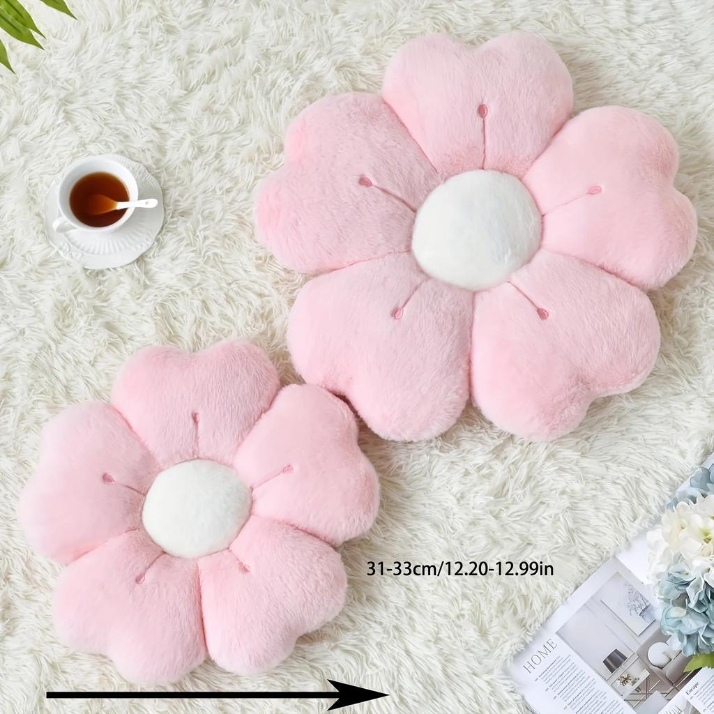 Plush Pillow Comfortable Daisy Flower Shaped - Cute Decorative Pad for Bed and Sofa, Soft Polyester Fabric