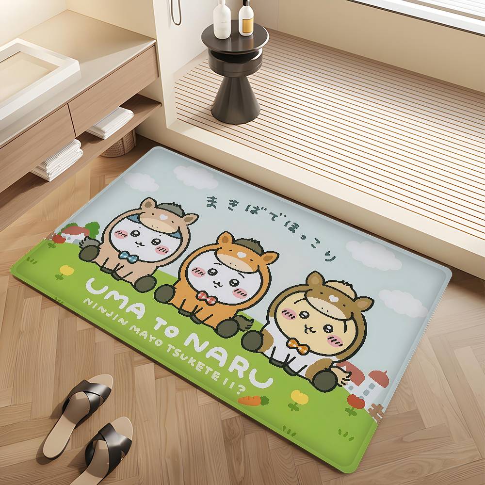 Cute H-Hachi-wares Floor Mat INS Style Soft Bedroom Floor House Laundry Room Mat Anti-skid Household Carpets