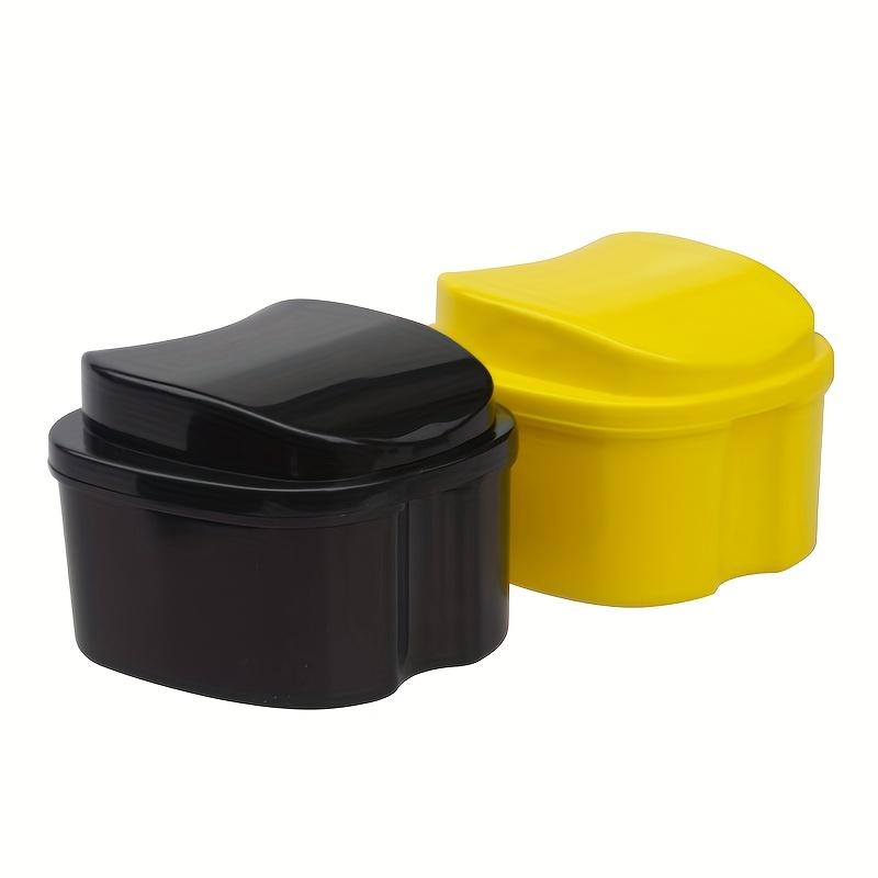 Tragbare Reinigungsbox für die Zahnprothesenpflege mit Filternetz und hängendem Netzbehälter zur Reinigung und Aufbewahrung von Zahnprothesen aus strapazierfähigem Kunststoff