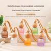 10m Gourd Glass Car Air Freshener with Colored Wooden Lid - Refillable Essential Oil Diffuser.