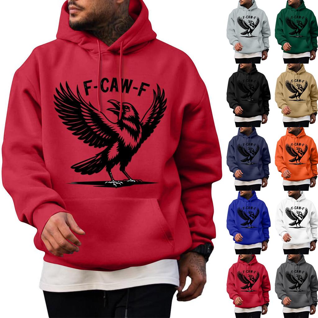 Men's Fashion Casual Long Sleeve Solid Color Hooded Sweatshirt Tops