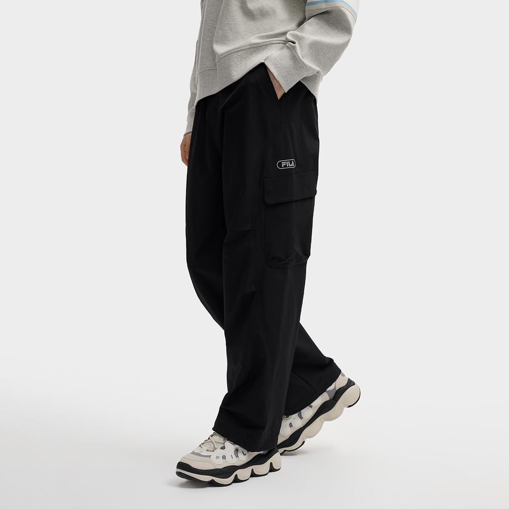 Fila Original Fashion Classic Retro Loose Woven Casual Pants Men Pants Black F11M549802FBK