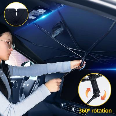 Cel mai nou Umbrelă Parasolar pentru Parbriz Auto cu Mâner Flexibil Rotativ 360° Parasolar pentru Geamul Față Protecție UV Izolație Termică