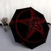 Devil's Triangle: Red Ink Symbol on Black BackgroundUmbrella, Portable 3-Fold Compact Umbrella,Christmas Gift ES489