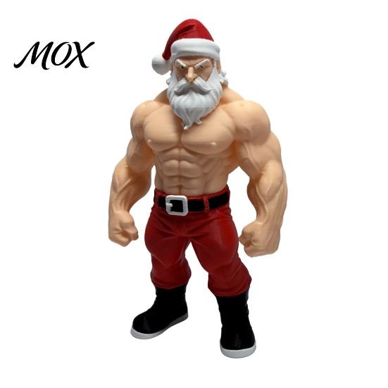 Collectible Trendy Character Statues 3D Printed Fitness Santa Claus Figurine, Muscular Statue, Workout Enthusiast Gift Ideas Creative Sports