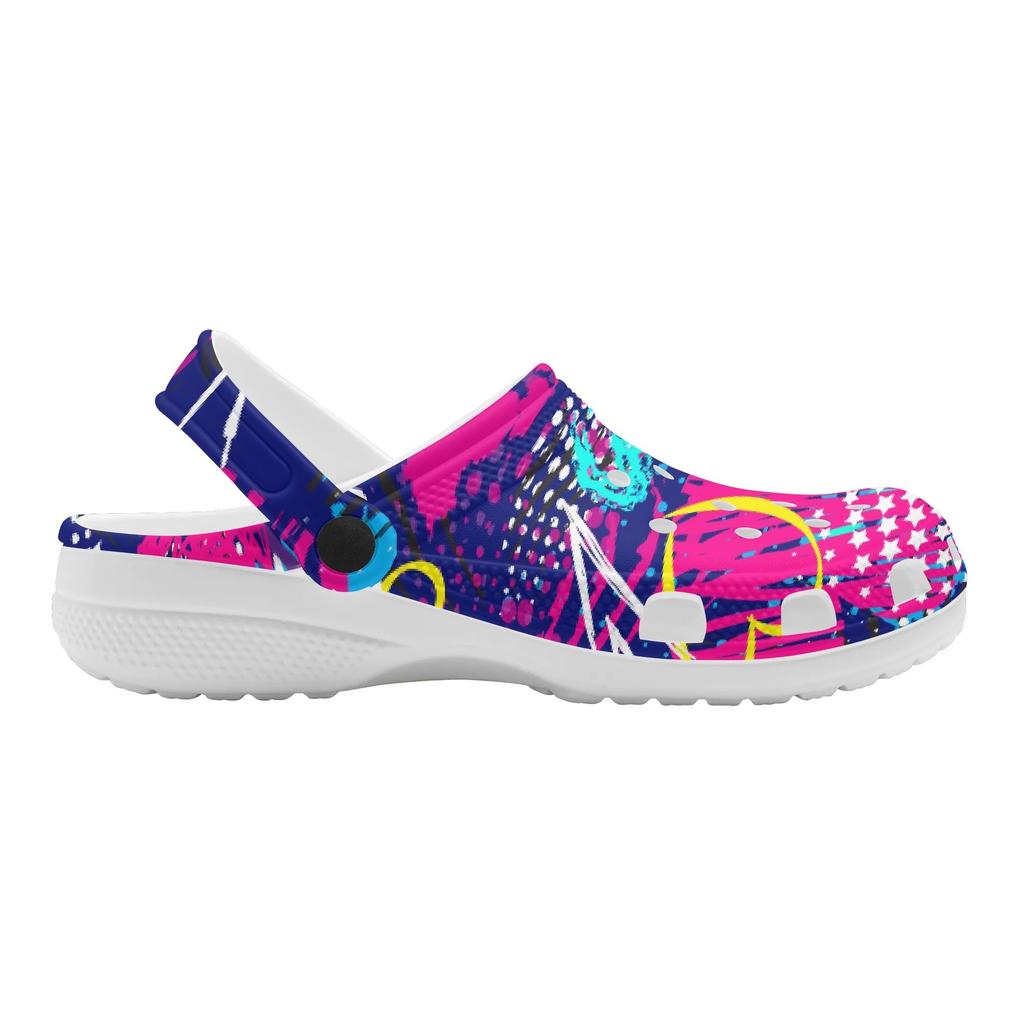 Colorful Printed EVA Clogs Lightweight Breathable Slip On Garden Shoes for Women Men Beach Pool Bathroom Home Beach Wear