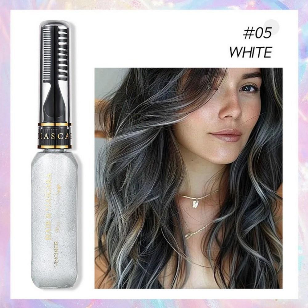 Hair Pen Disposable Temporary Dye Partial Dye DIY Hair Chalk Gray Hair Root Cover Festival Cosplay Ring Multifunctional Eyebrow 1 pcs White