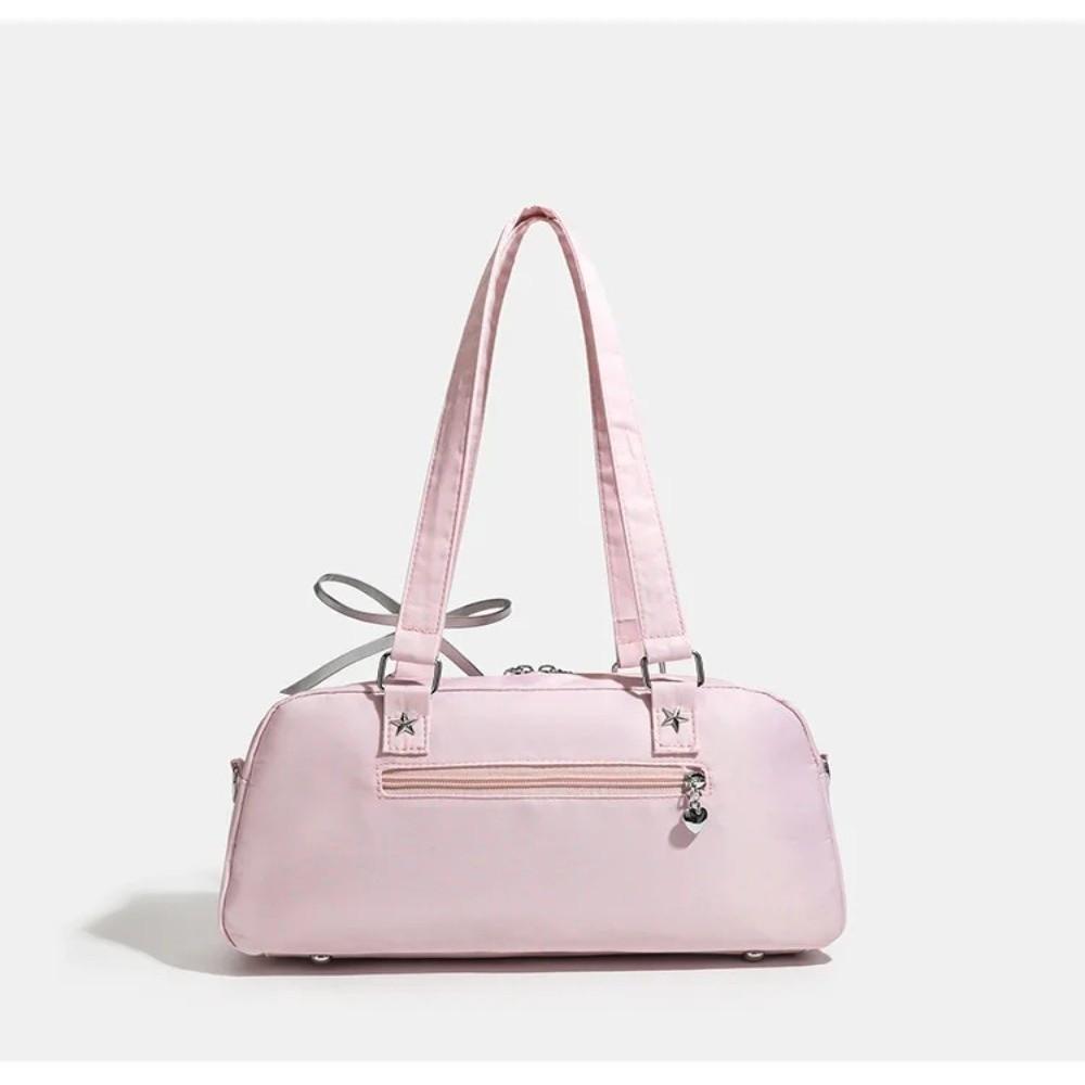 Japanese Style Nylon Itabag Large Capacity Cute Bow Decor Transparent Display Bag Crossbody Bag