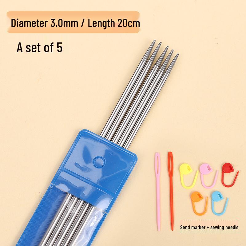 Rust-Proof Stainless Steel Double-Ended Knitting Needles for Handmade Dolls, Scarves, and Sweaters